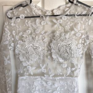 White Open Back Lace Dress