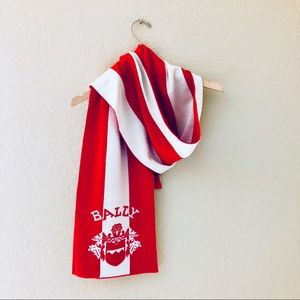 Bally Classic Wool Scarf Red/White