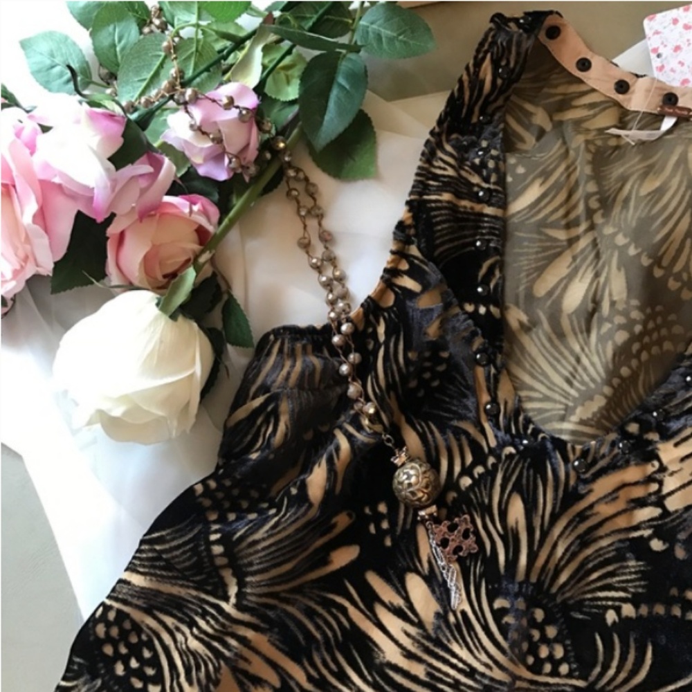 Free People "Ellie" Velvet Burnout Slip Dress