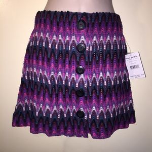 FREE PEOPLE purple stretch buttoned mini skirt/NWT/XS