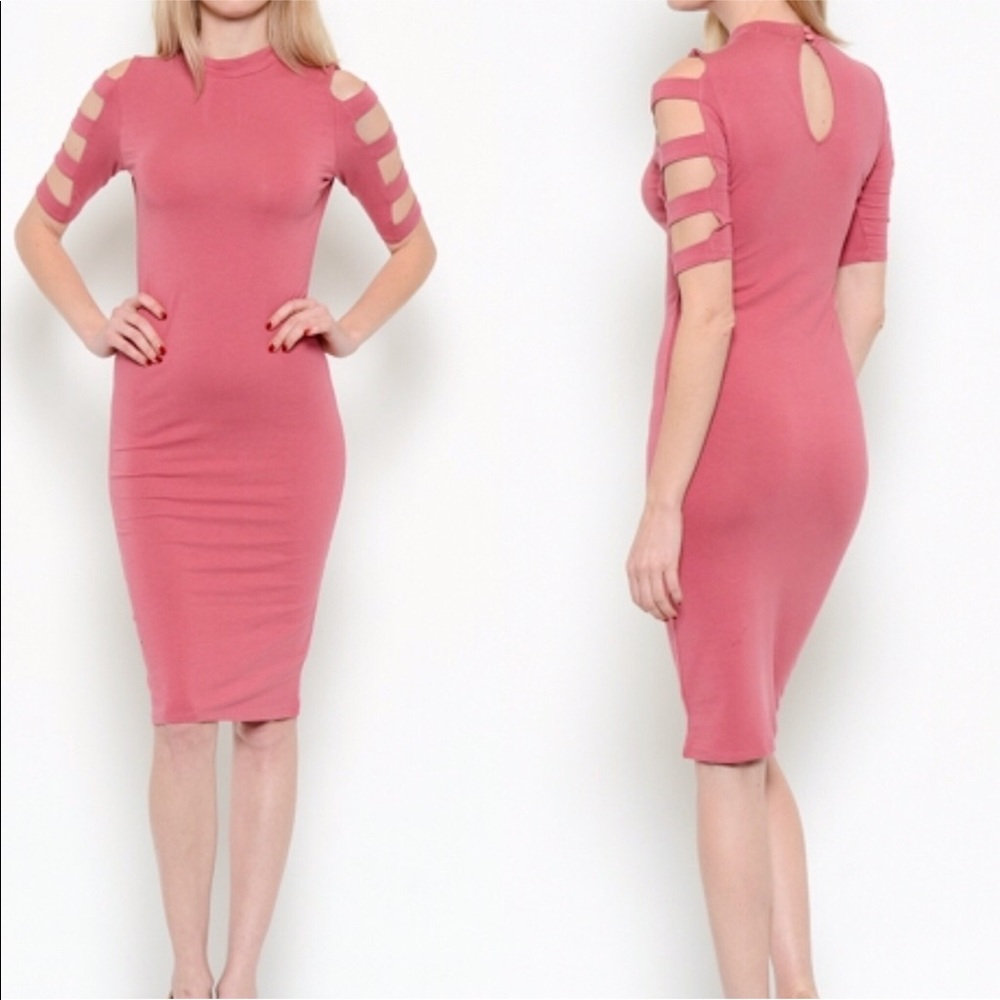 Ladder Sleeve Midi Dress