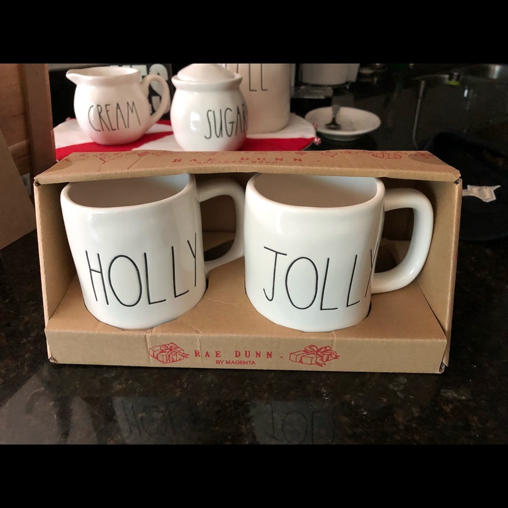 Rae Dunn Holly and Jolly Christmas mug
