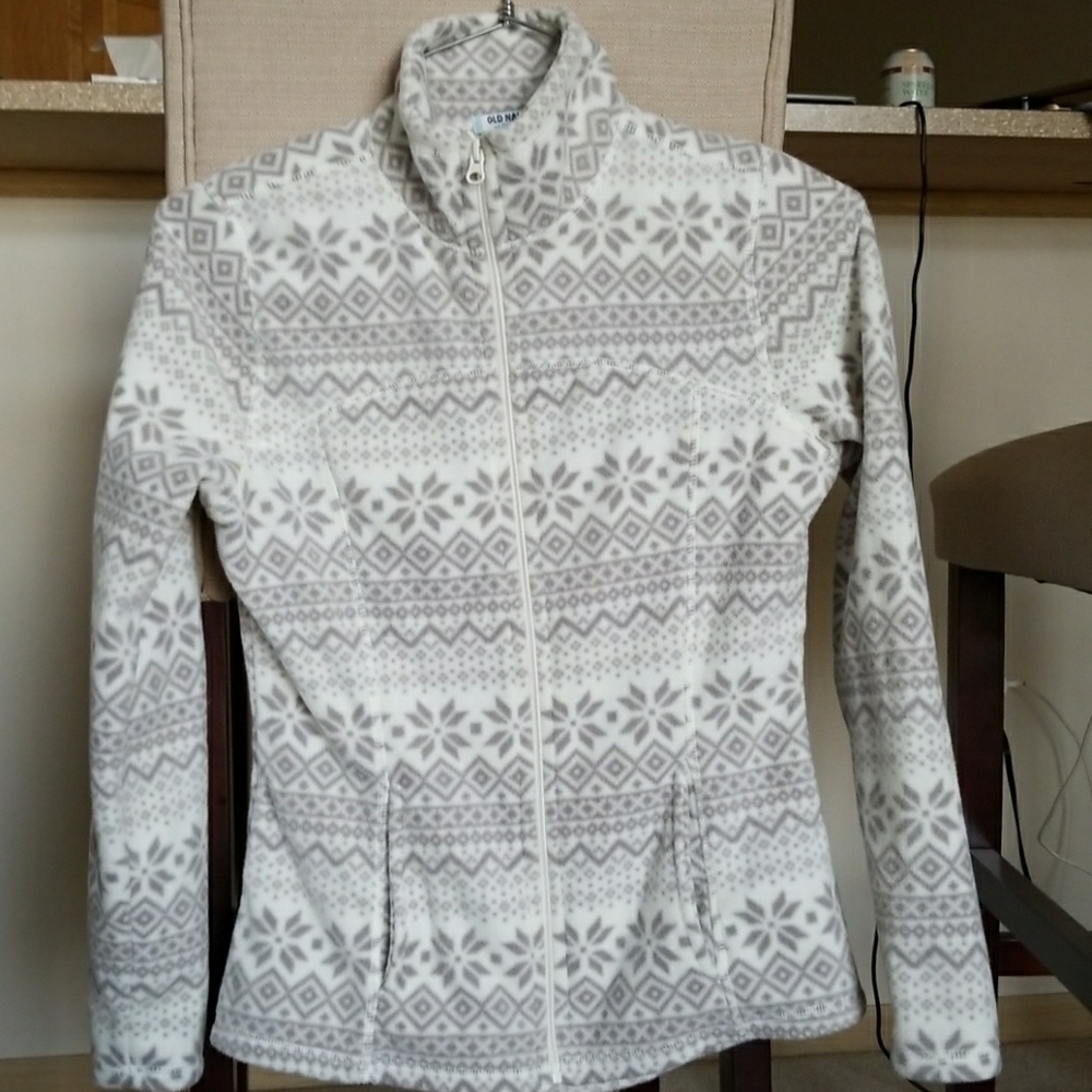 Grey and White Old Navy Fleece