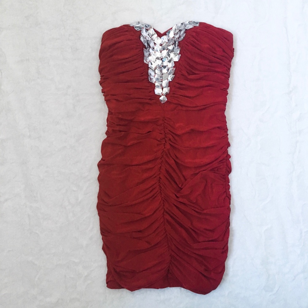 Red Jeweled Homecoming or Prom Dress