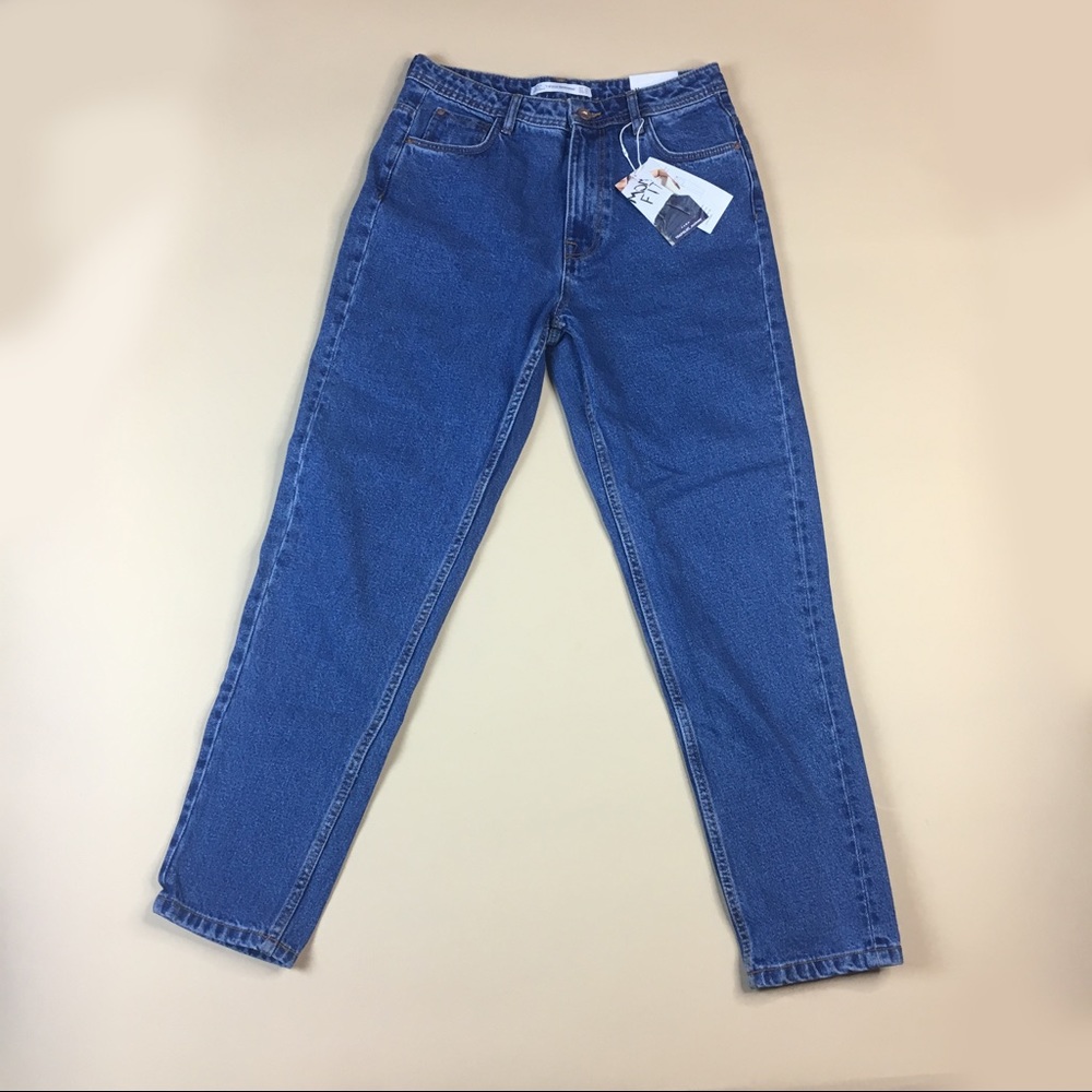 NWT ZARA Dark Wash Mom Jeans