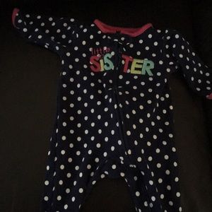 Little sister blue polka dot sleep and play