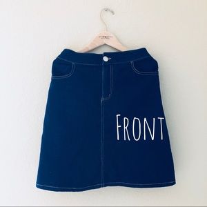 Denim Skirt with Mustard Details