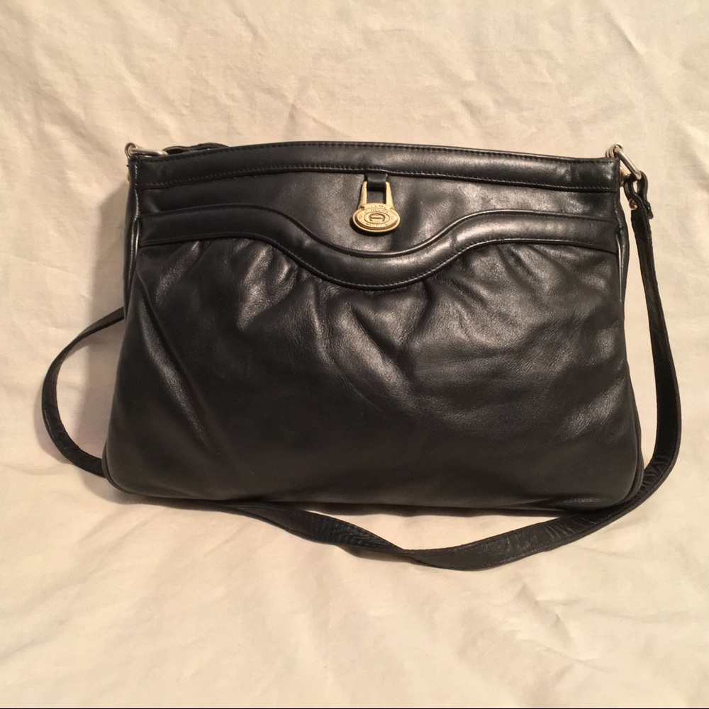 Etienne Aigner Vintage Black Leather Satchel