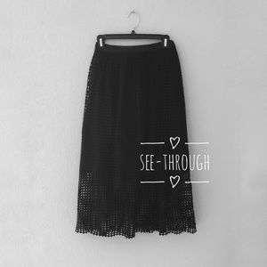 See-through maxi skirt with elastic waist