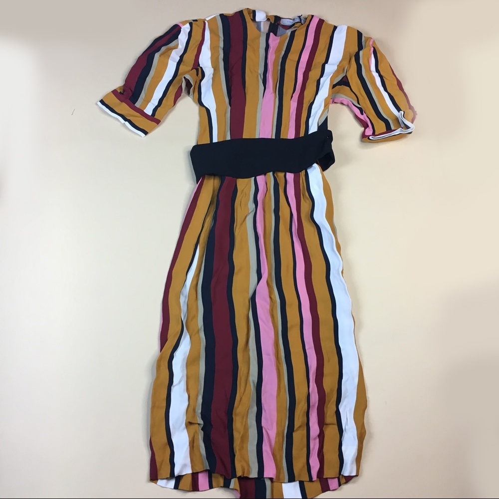 NWT ZARA Stripes Dress with Removable Belt