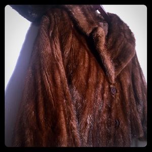 Vintage mink coat and hat