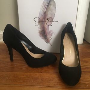 Jessica Simpson Black Microsuede Heels