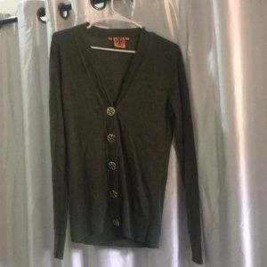Olive green Tory Burch cardigan