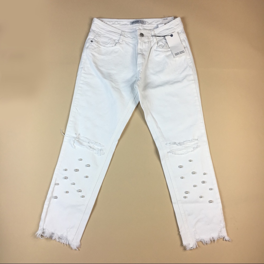 NWT ZARA Pearl White Jeans