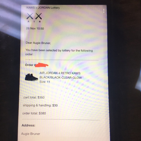 Jordan KAWS 4- size 11 new