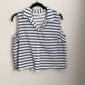 Madewell Striped Collared Tank SMALL