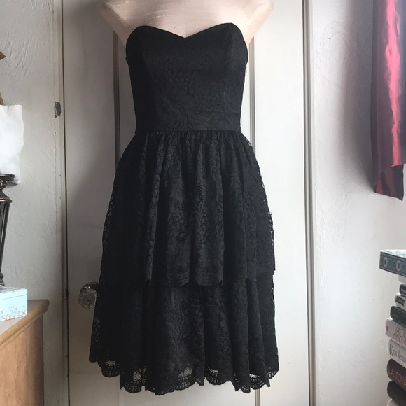 anthropologie strapless dress