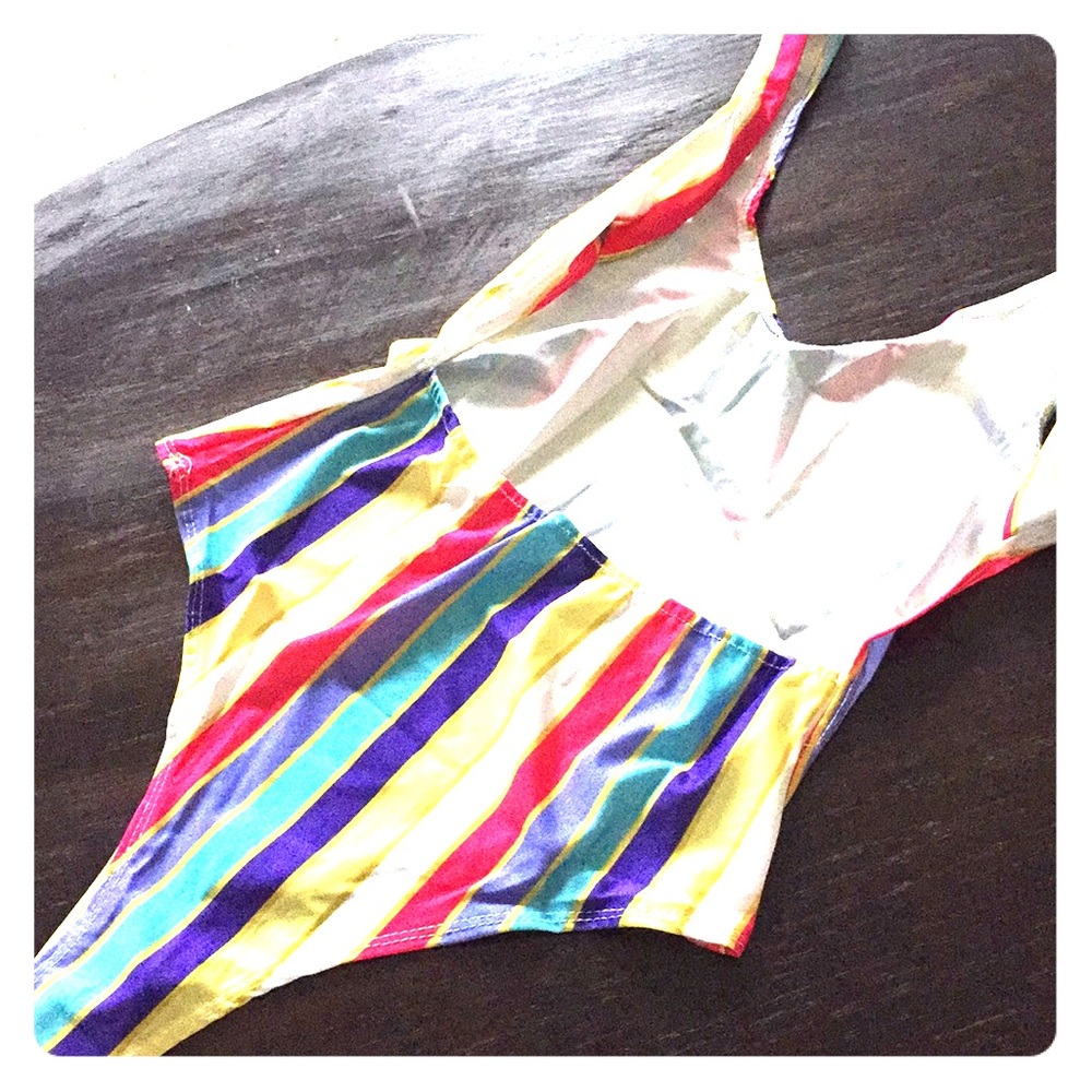 Multi-Color Striped One-Piece - Picture 4 of 7