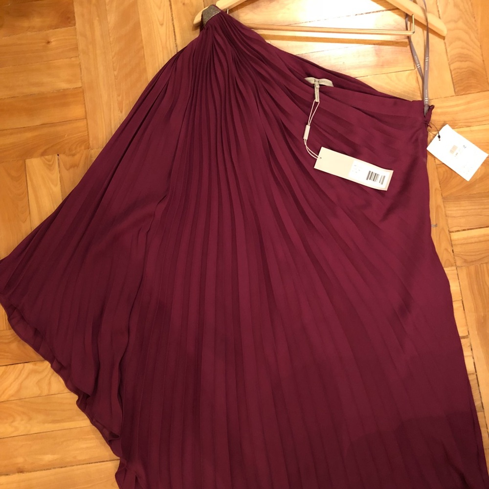 Halston Heritage Dress NEW One shlder Sz M in Plum