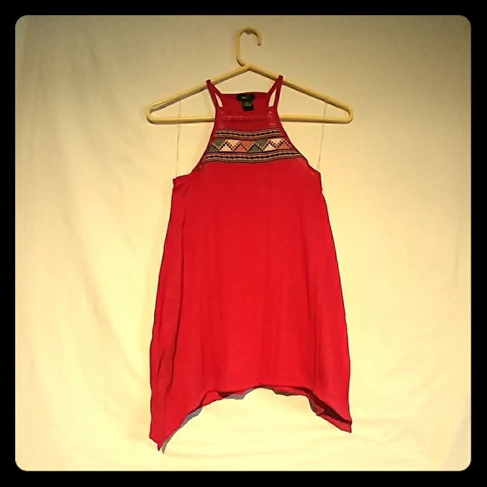 NWT rue21 red embroidered tank