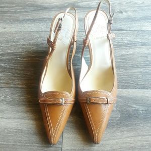 NWOT Camal Kitten Slingback Heels