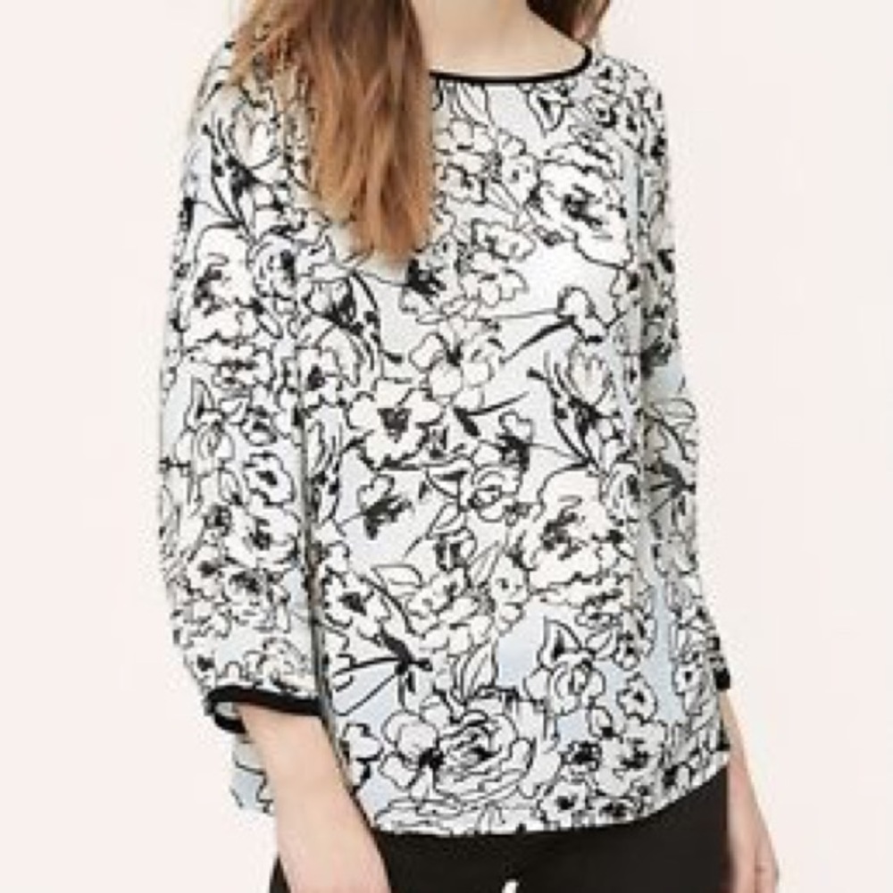 Tall Sketched Flower Blouse