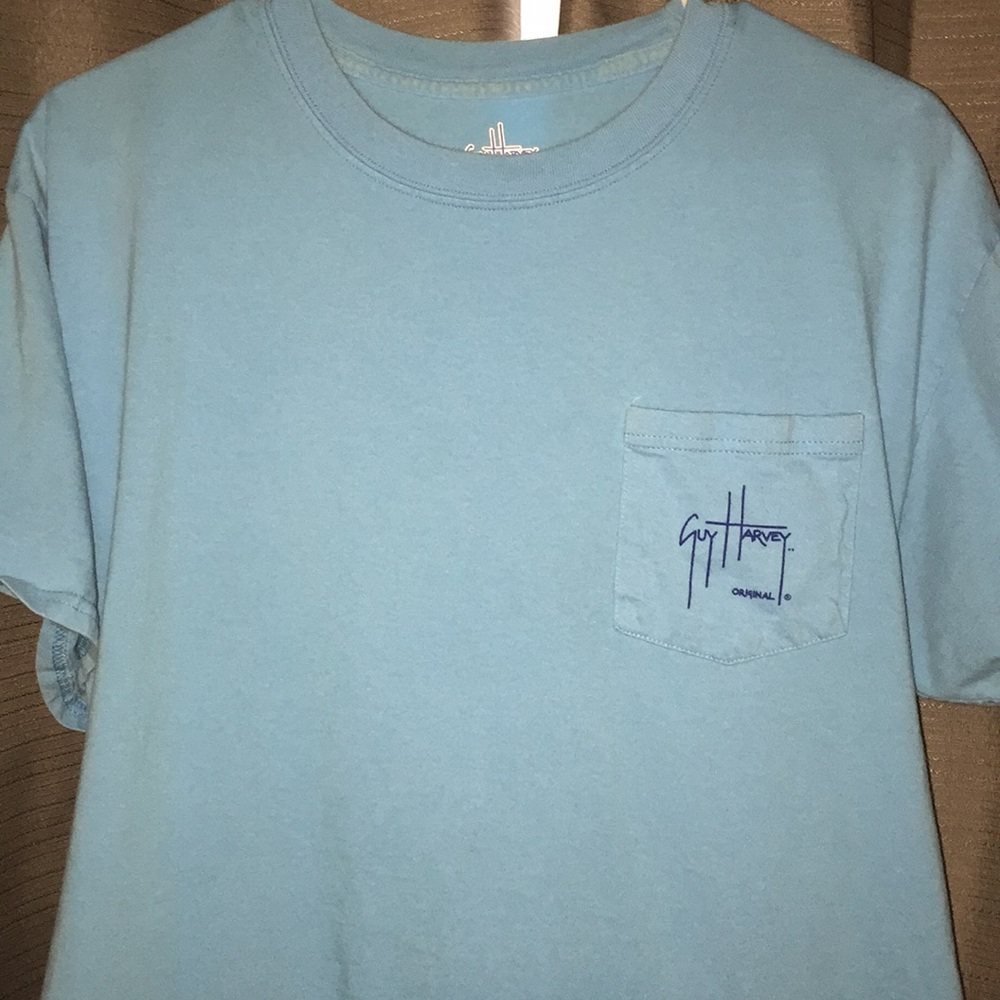 Men’s Baby Blue Guy Harvey Short Sleeve Shirt