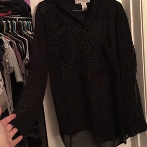 Black and gold blouse