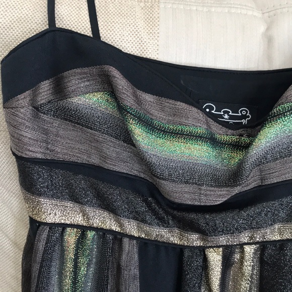 Cynthia Rowley size 2 metallic striped dress NWOT - Picture 2 of 5