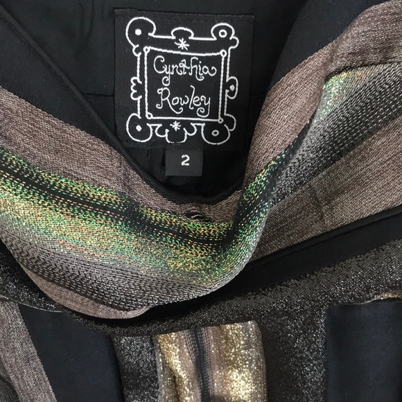 Cynthia Rowley size 2 metallic striped dress NWOT - Picture 4 of 5