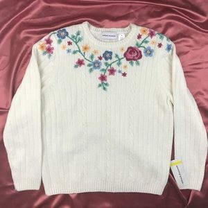 Vintage Chenille Floral Sweater Alfred 
