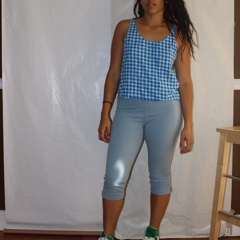 Blue Squared Crop Top