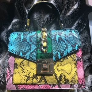 ALDO MULTICOLOR SNAKESKIN PURSE