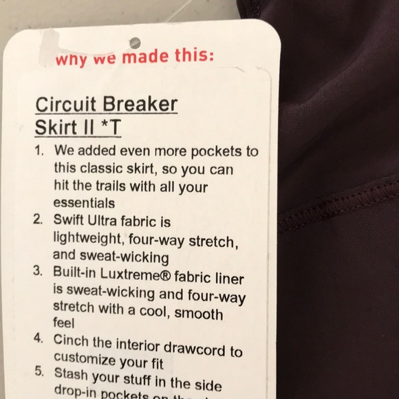 NWT PELT LULULEMON CIRCUIT BREAKER SKIRT II TALL - Picture 4 of 8