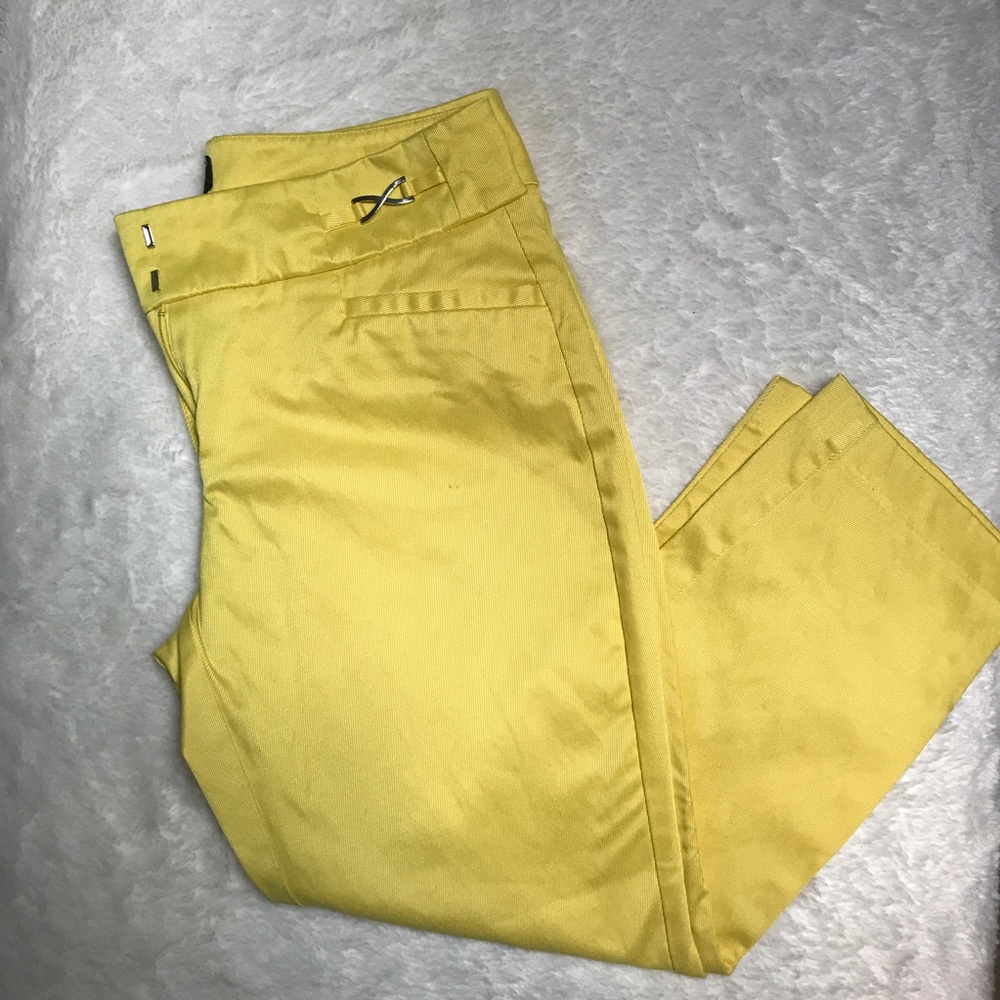 Yellow Capri suit pants