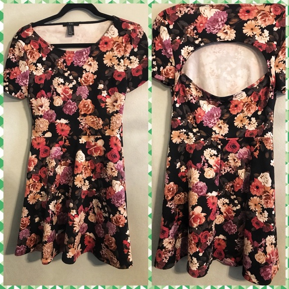 Sexy Floral Stretchy Summer Open Back Dress - Picture 3 of 5