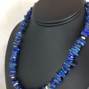 Lapis Lazuli, 1 Strand Sterling Silver Necklace