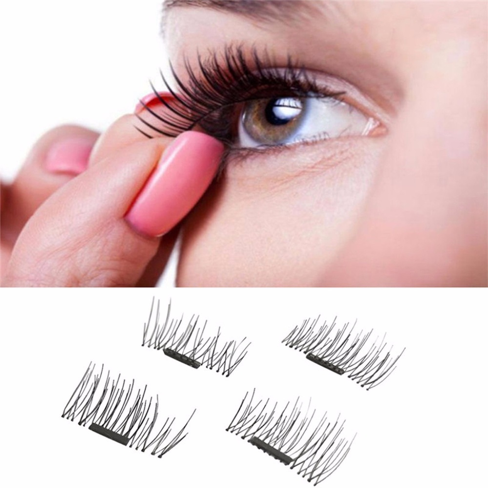 Magnetic 3D False eyelashes 4 pc set long