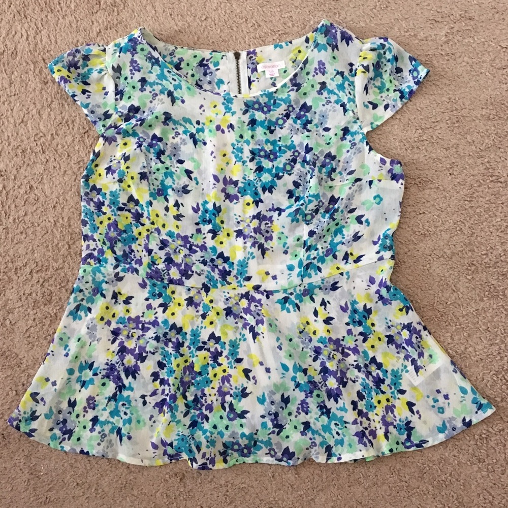 Target Xhilaration Floral Peplum Blouse