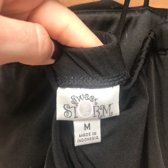 Black Rouched Cocktail Dress - Picture 4 of 4