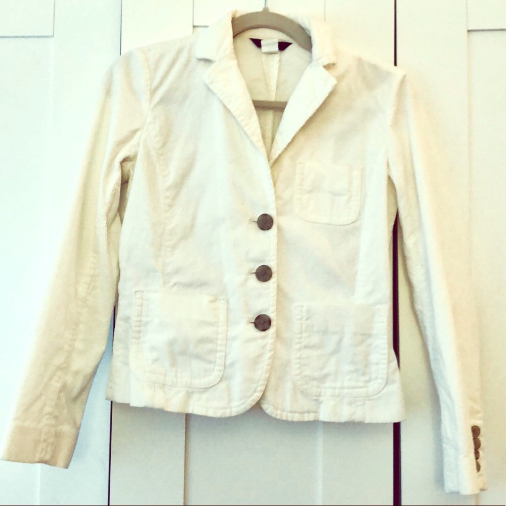 J. Crew White Corduroy Blazer