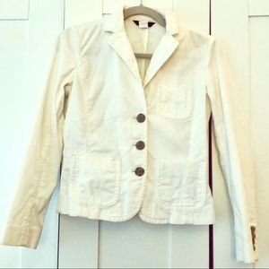 J. Crew White Corduroy Blazer