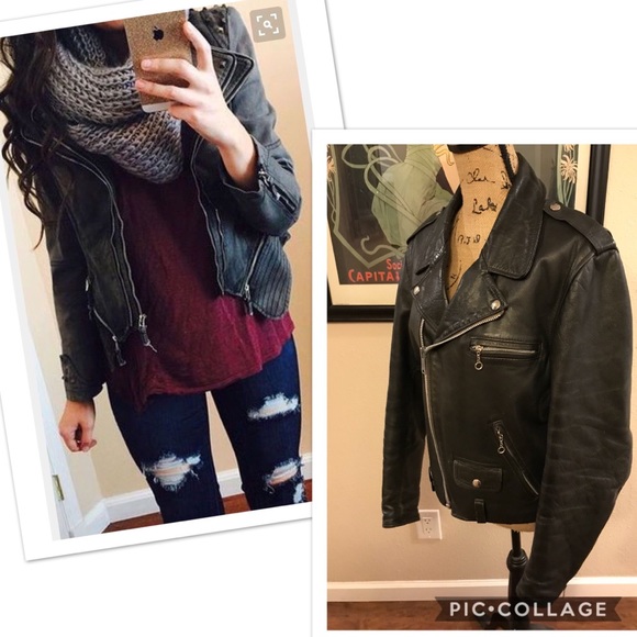 Vintage motorcycle leather jacket - Picture 2 of 8