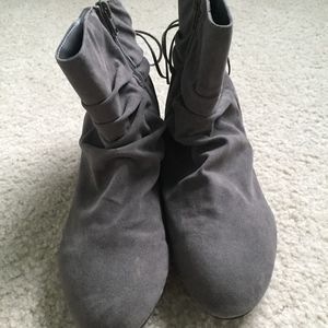 Grey Suede Booties