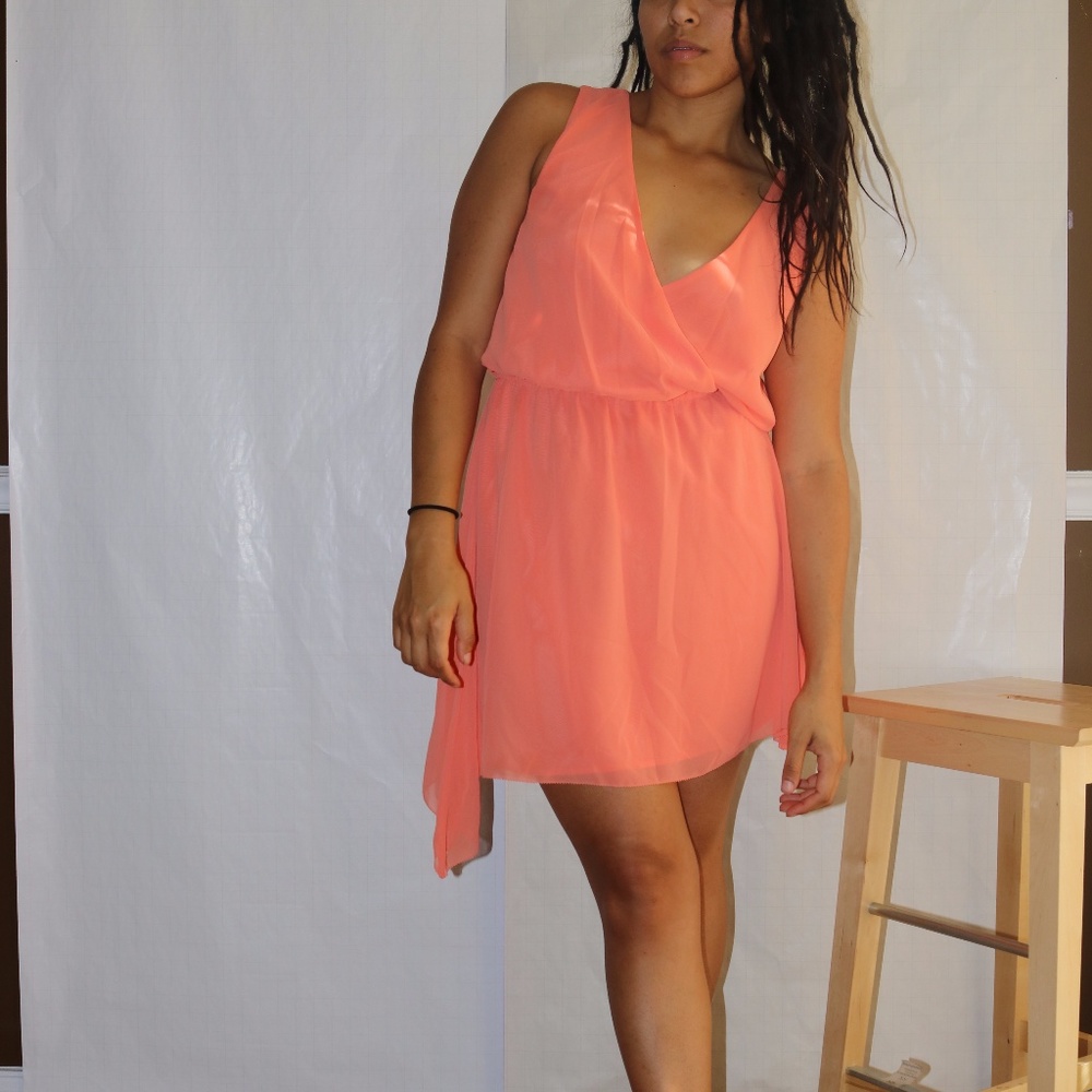 Peach BEBE Spring Dress