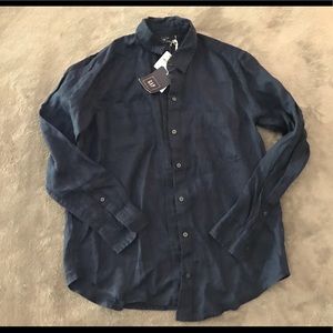 NWT GAP navy linen button down