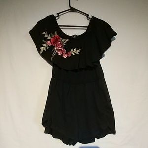 NWT XS BLACK ROSE ROMPER