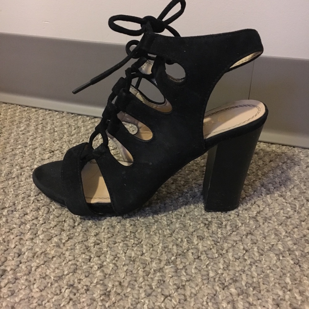 Black laced thick heels!