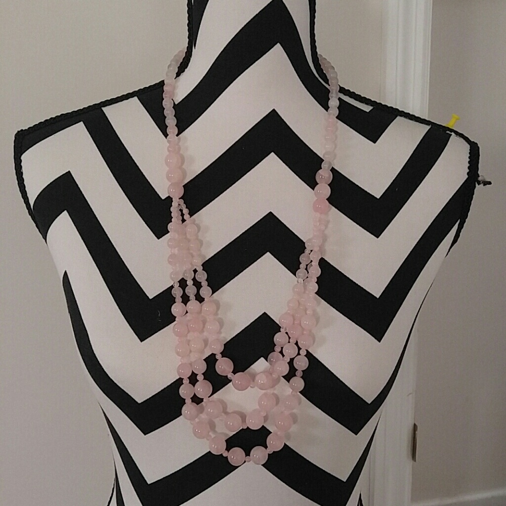 100% natural pink jade necklace