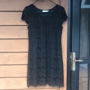 Black Eyelash Lace Dress